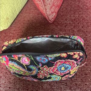 Vera Bradley Black and Pink Floral Cosmetic Bag